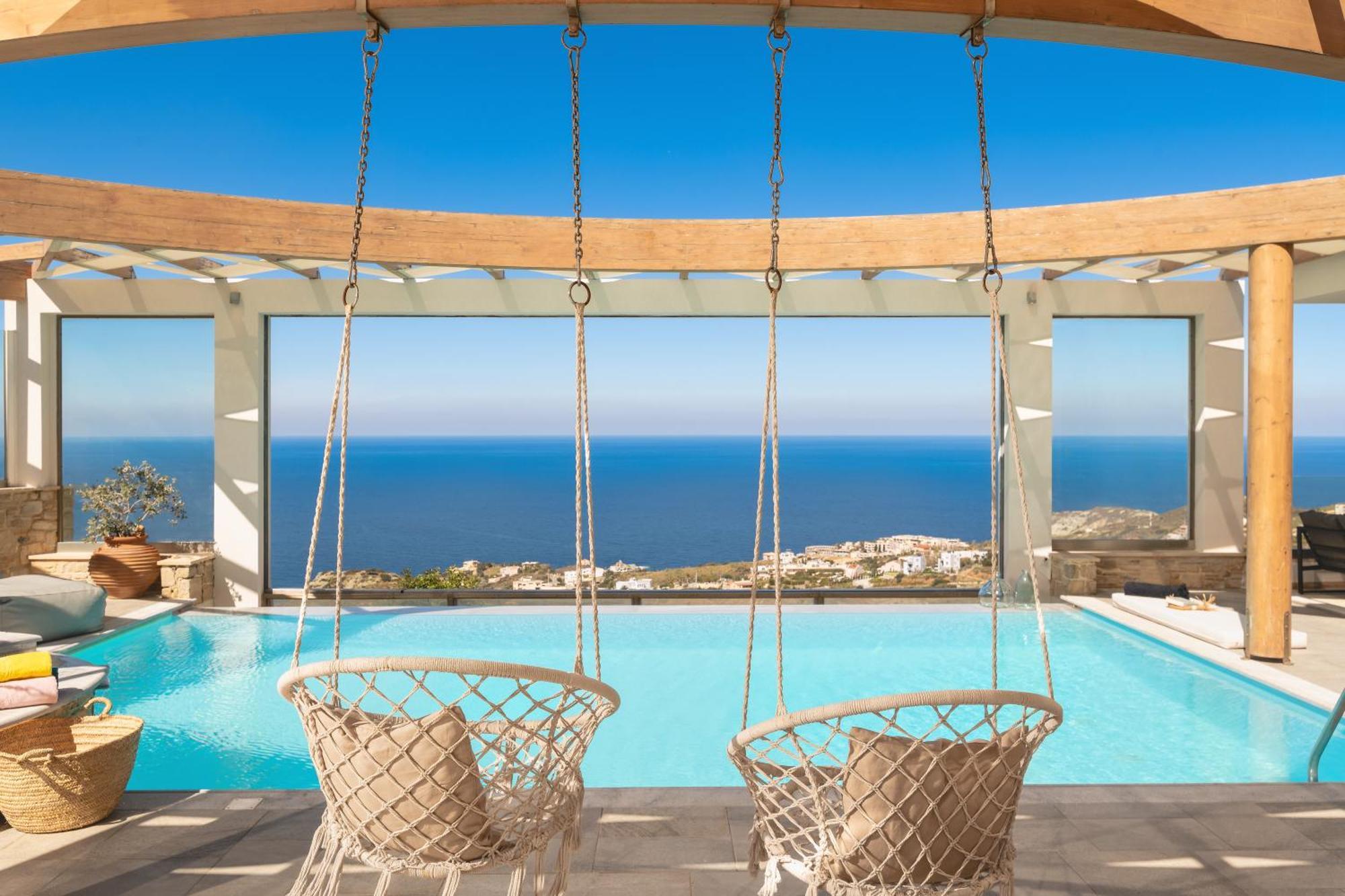 Minimalist Mediterranean Blue Key Villa With Sea View & Infinity Heated Pool Agia Pelagia  Exterior foto