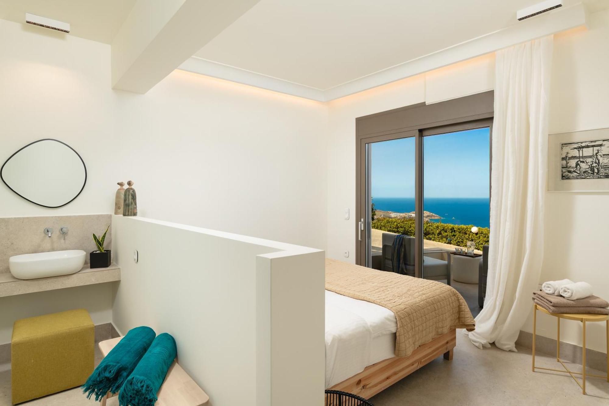 Minimalist Mediterranean Blue Key Villa With Sea View & Infinity Heated Pool Agia Pelagia  Exterior foto
