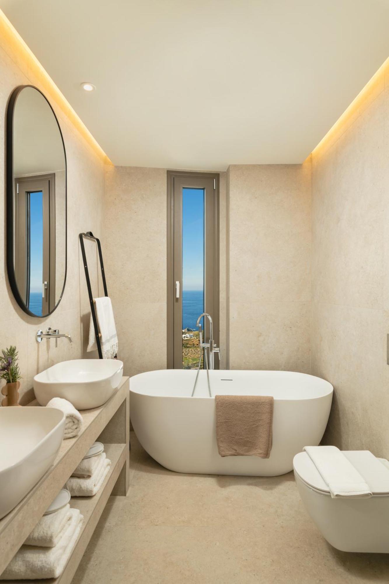 Minimalist Mediterranean Blue Key Villa With Sea View & Infinity Heated Pool Agia Pelagia  Exterior foto