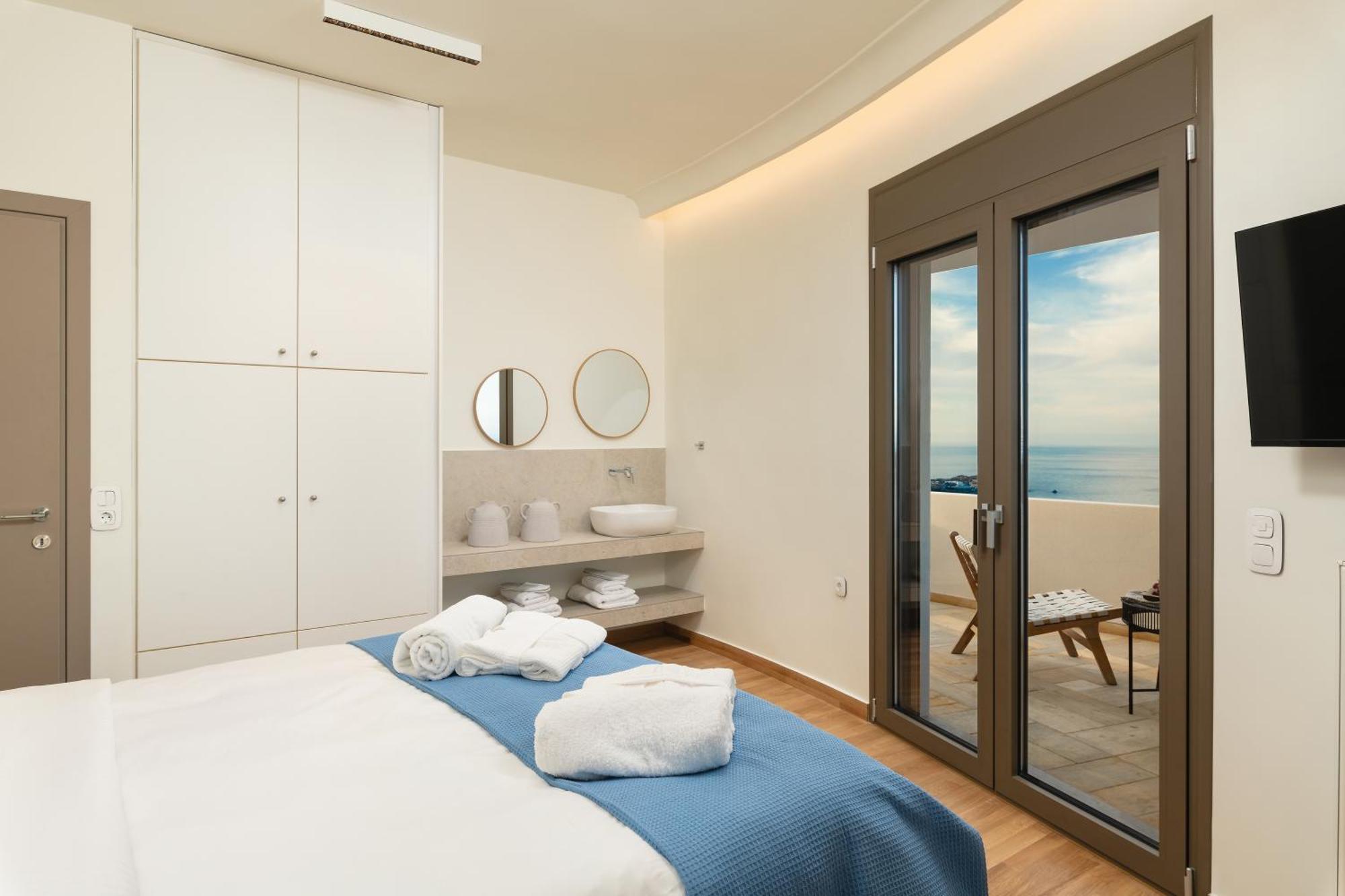 Minimalist Mediterranean Blue Key Villa With Sea View & Infinity Heated Pool Agia Pelagia  Exterior foto