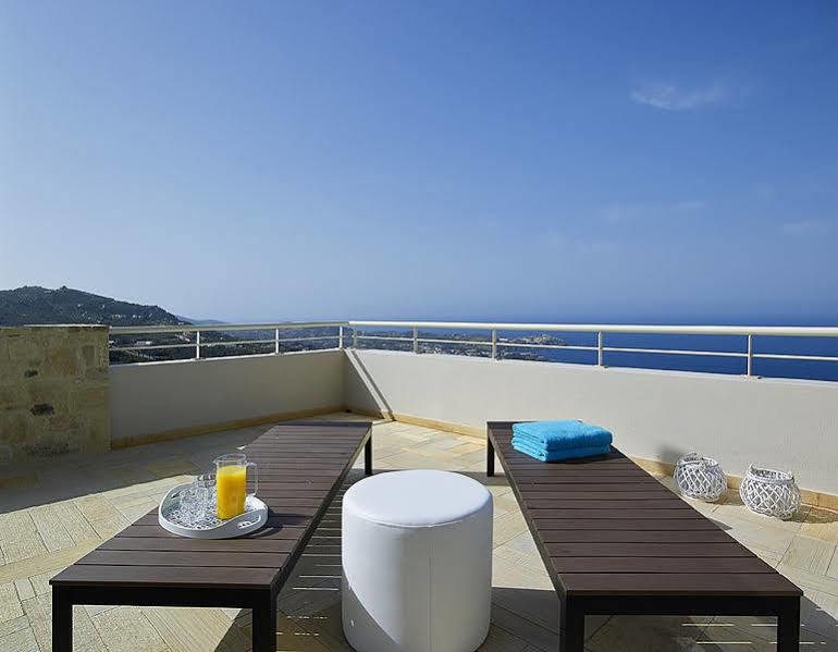 Minimalist Mediterranean Blue Key Villa With Sea View & Infinity Heated Pool Agia Pelagia  Exterior foto